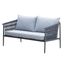 1 Sofa 2 Lugares Brava Rivatti 151cm -Largura- Estofado Cinza Base em Aluminio e Corda Nautica Grafito